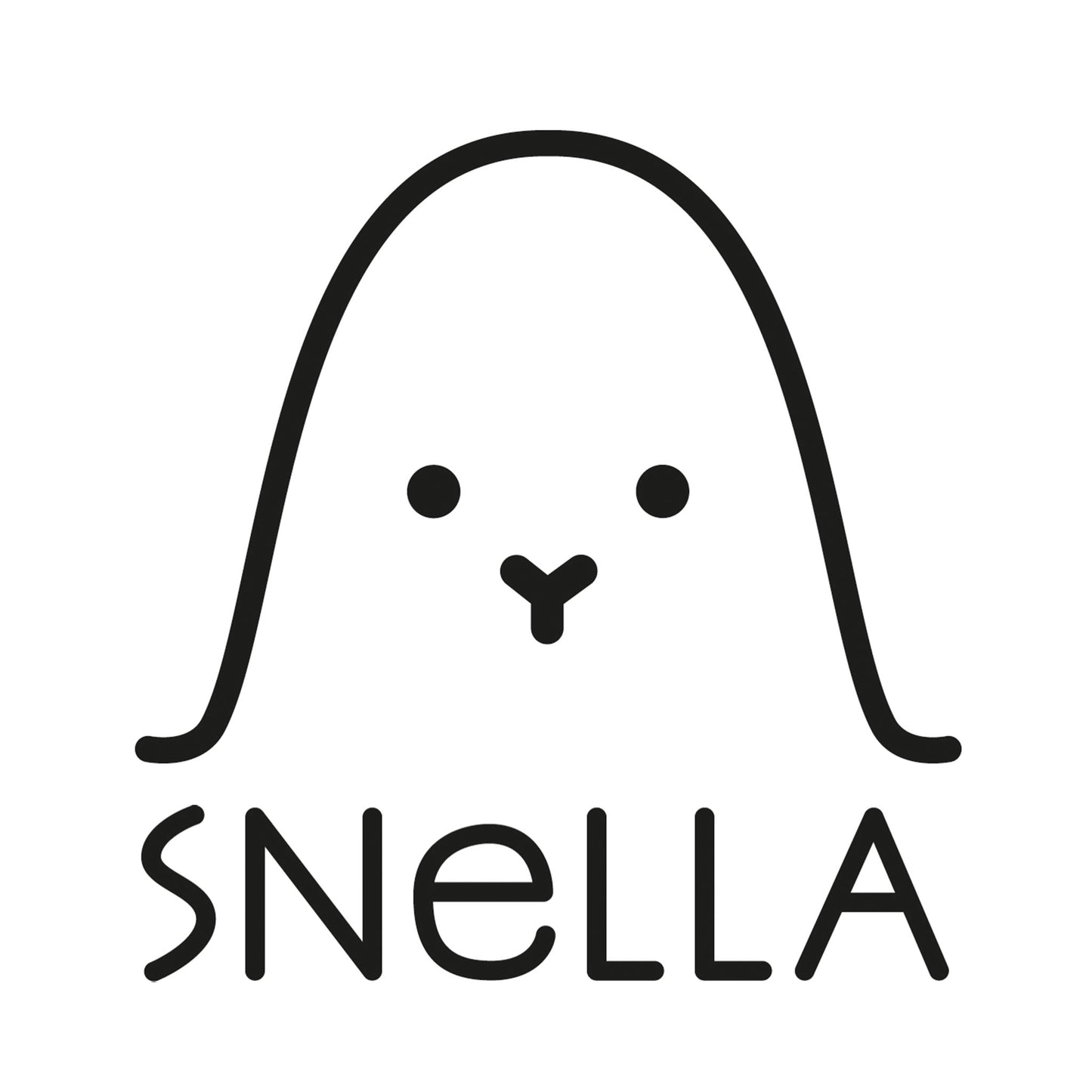 Snella logo in black and white